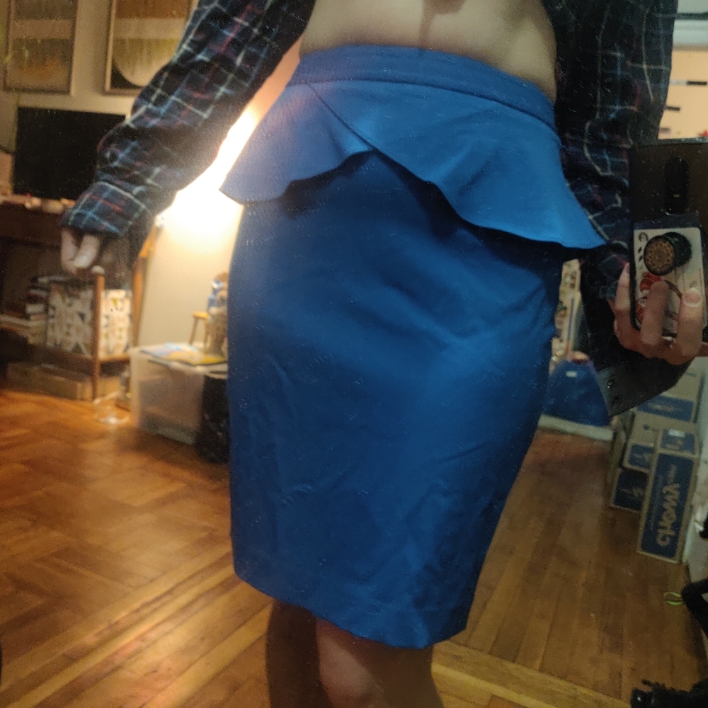 Blue peplum skirt